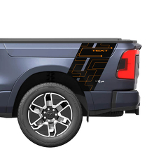 Geometrische stijl achter spatbordstrepen vinyl decalset voor Dodge Ram 1500 REV_3