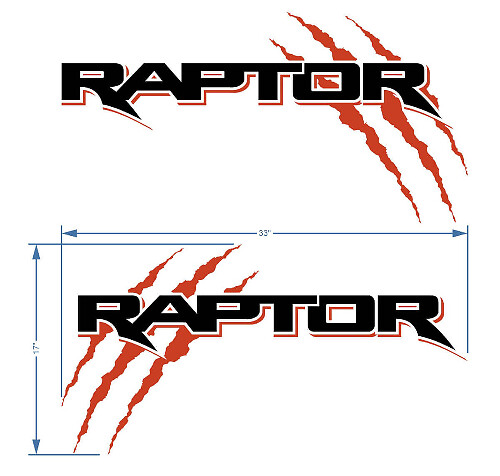 Bedside Claw Vinyl Sticker voor Ford F-150 Raptor