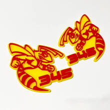 Hornet Bee 345 3D Badge - Custom Fender Grille Achterklep Badges Embleem voor auto's en vrachtwagens 2
 3