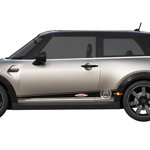 Mini Cooper S Checkered Stripe-sticker en grafische sticker
