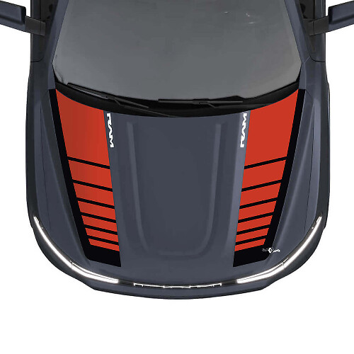 Hood strepen voor Dodge RAM 1500 REV vinyl stickers stickers graphics 2
