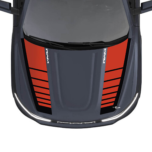 Hood strepen voor Dodge RAM 1500 REV vinyl stickers stickers graphics 2
