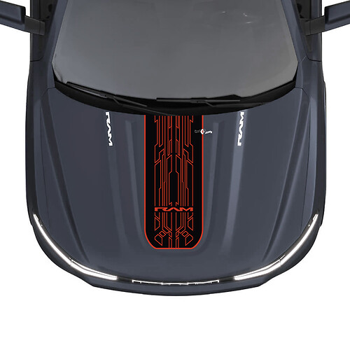 Kap dubbele strepen voor Dodge RAM 1500 REV vinyl stickers stickers graphics
