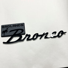 Bronco Badlands Spatbordbadges Achterklepembleem 3D Badge Zwart vs Grijs
 3