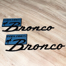 Bronco Badlands Spatbordbadges Achterklepembleem 3D Badge Zwart vs Grijs
 6