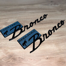 Bronco Badlands Spatbordbadges Achterklepembleem 3D Badge Zwart vs Grijs
 7
