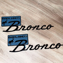 Bronco Badlands Spatbordbadges Achterklepembleem 3D Badge Zwart vs Grijs
 8
