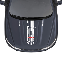 Techno Style Custom Motorkap Korte Strepen Vinyl Stickers voor Dodge Ram 1500 REV_3