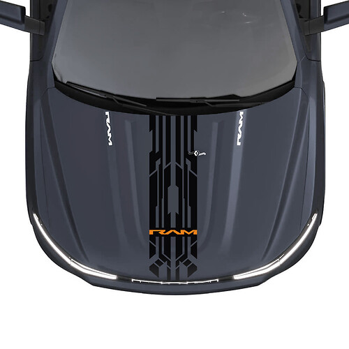 Kap centrale moderne strepen voor Dodge RAM 1500 REV vinyl stickers stickers graphics
