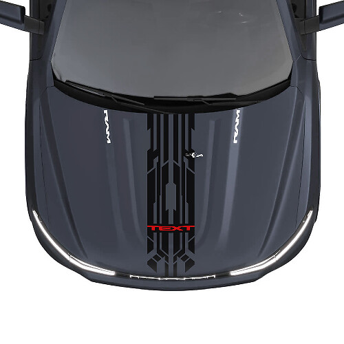 Techno Style Custom Motorkap Lange Strepen Vinyl Stickers voor Dodge Ram 1500 REV