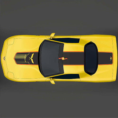  Jake Skull Stijl Motorkap Dak Kofferbak Strepen Vinyl Decal Kit voor Chevy Corvette C5