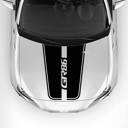 Dubbele Strepen & GR86 Logo Motorkap Vinyl Decal Sticker voor Toyota GR86