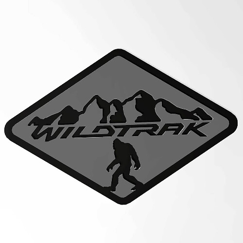 Bronco Badlands Spatbordbadges Achterklepembleem 3D Badge Zwart vs Grijs
