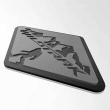 Bronco Badlands Spatbordbadges Achterklepembleem 3D Badge Zwart vs Grijs
 2