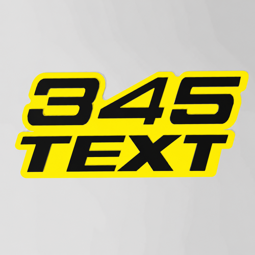 345 Hemi Style Custom TEXT Raised 3D Yellow and Black — Embleem (spatbord, achterklep, grille)