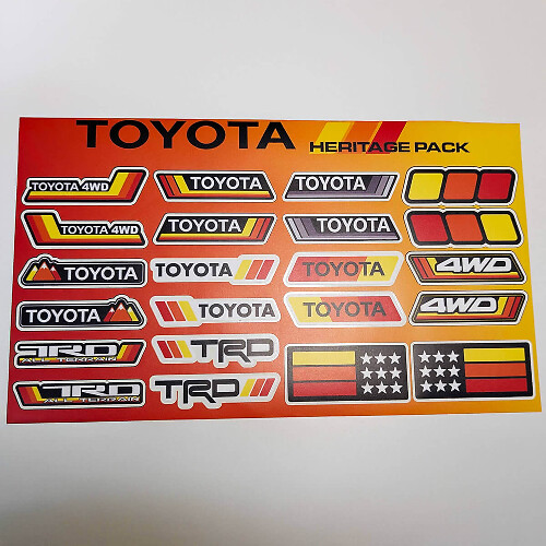 Toyota Heritage Retro 4WD TRD Style Sticker Pack Vinyl Stickers