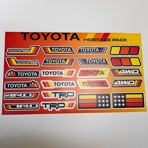 Toyota Heritage Retro Vintage oude stijl stickerpakket stickers graphics
