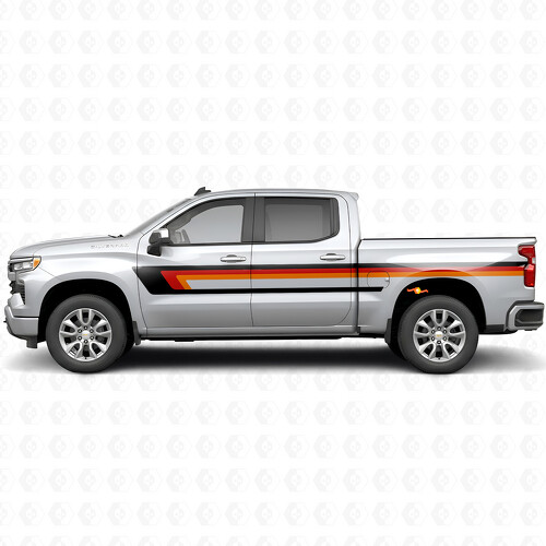 Retro Bovenste Deurlijst en Carrosserie Vinyl Strepen voor Chevrolet Silverado 1500 T1XX 2019-2026_1