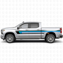 Retro Bovenste Deurlijst en Carrosserie Vinyl Strepen voor Chevrolet Silverado 1500 T1XX 2019-2026_2