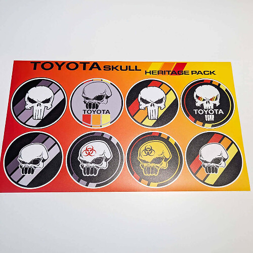 Schedel erfgoed Retro Vintage oude stijl Sticker Pack Decals Graphics voor Toyota TRD
