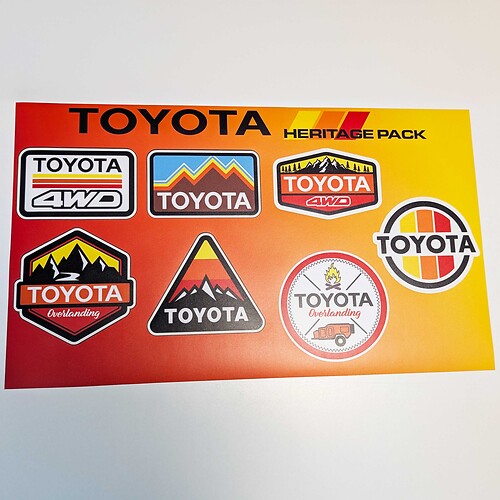 Toyota bergen erfgoed retro vintage oude stijl sticker pack stickers graphics
