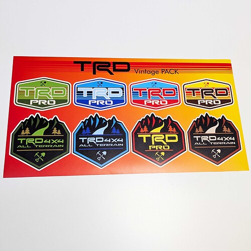 TRD Heritage Retro Vintage Oude Stijl Sticker Pack Decals Graphics
