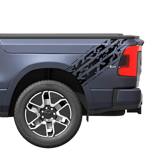 Bedzijdestrepen Vinylstickers Stickers Afbeeldingen Dodge RAM 1500 REV
