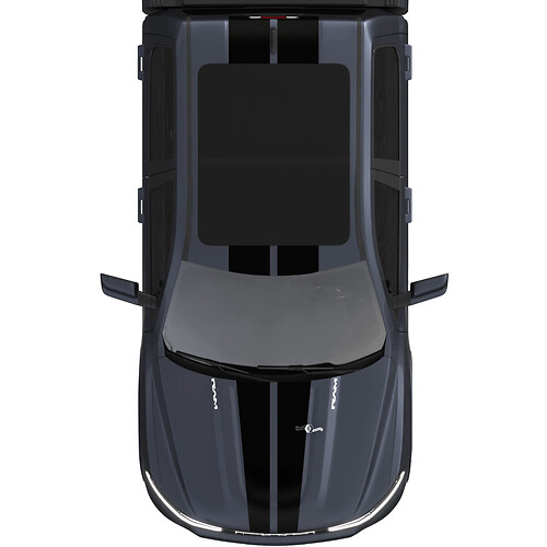 Kap en dak dubbele centrale strepen voor Dodge RAM 1500 REV vinyl stickers stickers graphics
