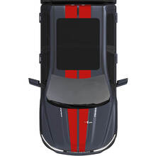 Kap en dak dubbele centrale strepen voor Dodge RAM 1500 REV vinyl stickers stickers graphics
 3