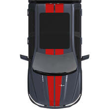 Kap en dak dubbele centrale strepen voor Dodge RAM 1500 REV vinyl stickers stickers graphics
 3