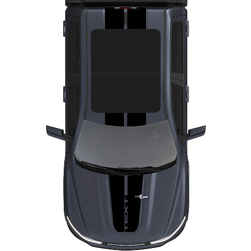 Dubbele Custom Motorkap- en Dakstrepen Vinyl Stickerset voor Dodge Ram 1500 REV