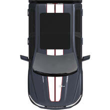 Motorkap en Dak Dubbele Centrale Strepen Vinyl Decals Stickers Grafieken 3 voor Dodge Ram 1500 REV 2