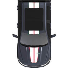 Motorkap en dak Dubbele Centrale Strepen voor Dodge RAM 1500 REV Vinylstickers Grafische 3
 2