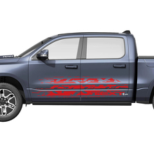 Beschadigde Stijl Zij Vinyl Stickers Set voor Dodge Ram 1500 REV_3