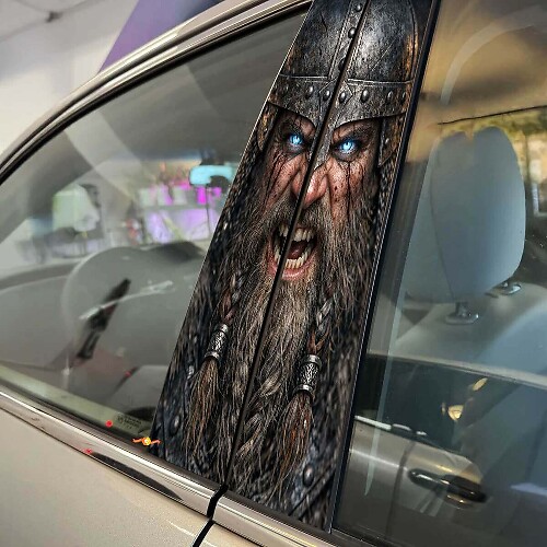 Viking Krijger Gezicht Deurstijl Vinyl Decal Set_1