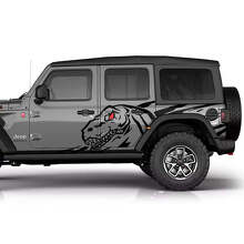 T-Rex zijgrafiek vinyl decal kit voor Jeep Wrangler_2