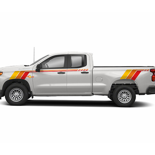 Heritage Vintage Chevrolet Silverado zijbed kap achterklep streep vinyl sticker
