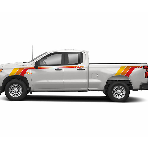 Vintage stijl zijmotorkap achterklep strepen vinyl decal kit voor Chevrolet Silverado
