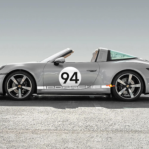 Heritage Stijl Nummer Zij Vinyl Decal Kit voor Porsche 911 Targa 4S