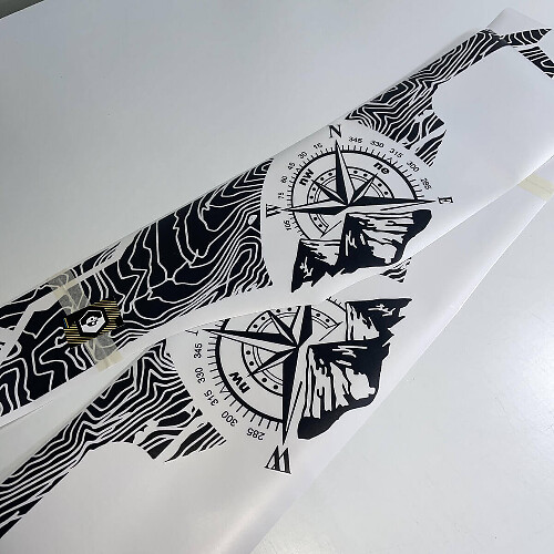 2x topografische kaart -editie bed -zijzijde vinylstickers sticker geschikt voor Hyundai Santa Cruz 2
