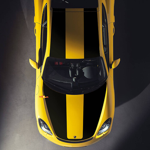 Porsche Cayman GT4 motorkap dak stickers stickers wrap graphics
