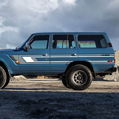 Retro strepen zijdeuren vinyl stickers stickers voor 1988 Toyota Land Cruiser
