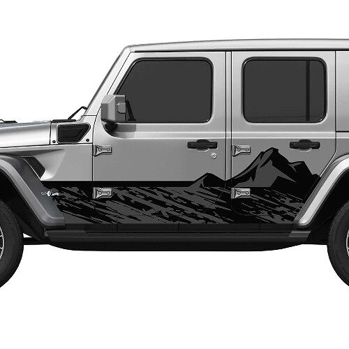 Camo Mountains Zijdeuren Vinyl Decal Kit voor Jeep Wrangler
