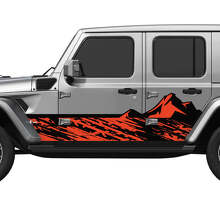Camo Mountains Zijdeuren Vinyl Decal Kit voor Jeep Wrangler_2