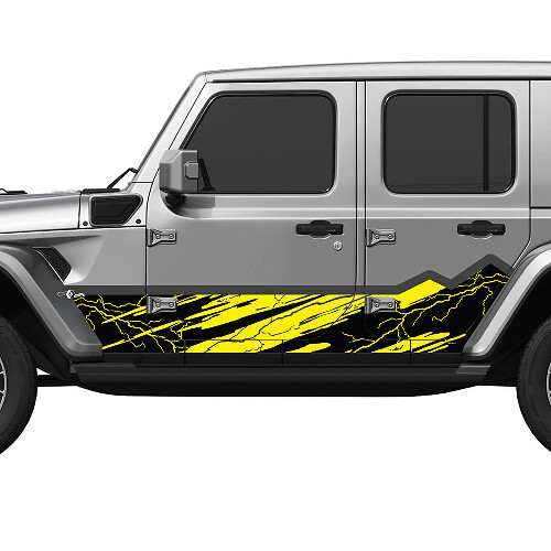 Camo Bergen Lightning Wrap Zijkanten Vinyl sticker passend voor Jeep Wrangler
