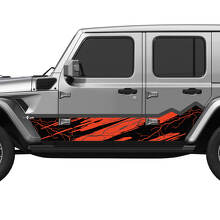 Camo Bergen Lightning Wrap Zijkanten Vinyl sticker passend voor Jeep Wrangler
 2