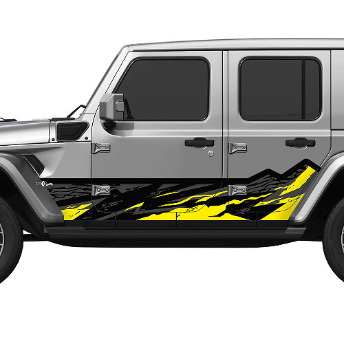 Camo Mountains Splash Wrap Side Doors Vinyl sticker passend voor Jeep Wrangler
