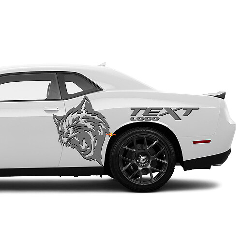 Wildcat Custom Tekst Zij Vinyl Stickers Kit voor Dodge Challenger Charger