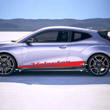 2x Deur Zijscherm Strips Vinyl Stickers Decal geschikt voor Hyundai Veloster 2