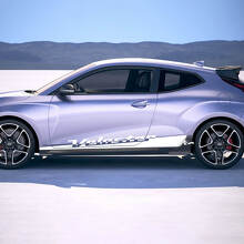 2x Deur Zijscherm Strips Vinyl Stickers Decal geschikt voor Hyundai Veloster 3